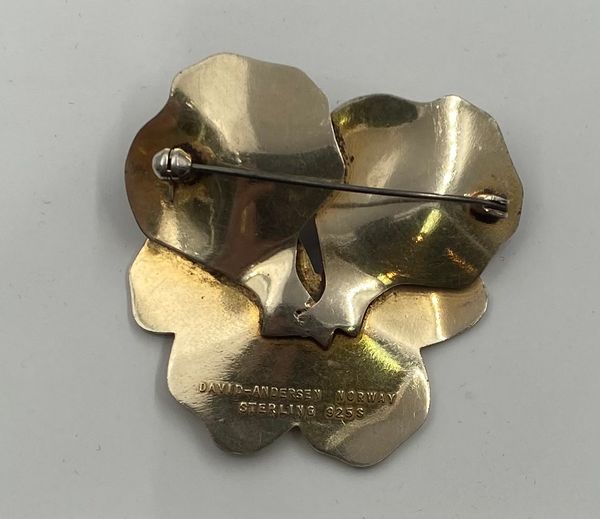 Hovedbilde Forgylt brosje 925 sølv flerfarged emalj som ...