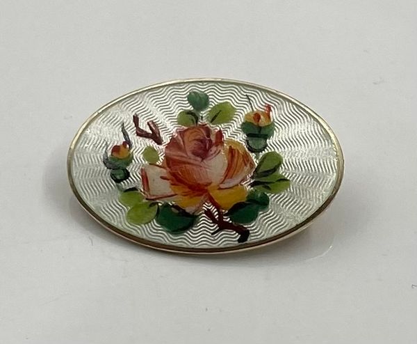 Hovedbilde Forgylt 925 sølv brosje med motiv blomst D.A.