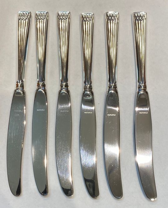 Hovedbilde Arvesølv: 6 x Barnekniv/Dessertkniv m/kort skaft ...