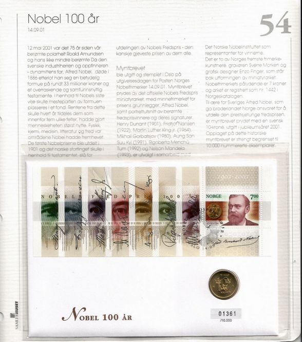 Hovedbilde Samlerhuset Nr 54 - Nobel 100 år.