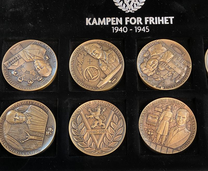Komplett sett medaljer Kampen for frihet 1940-1945