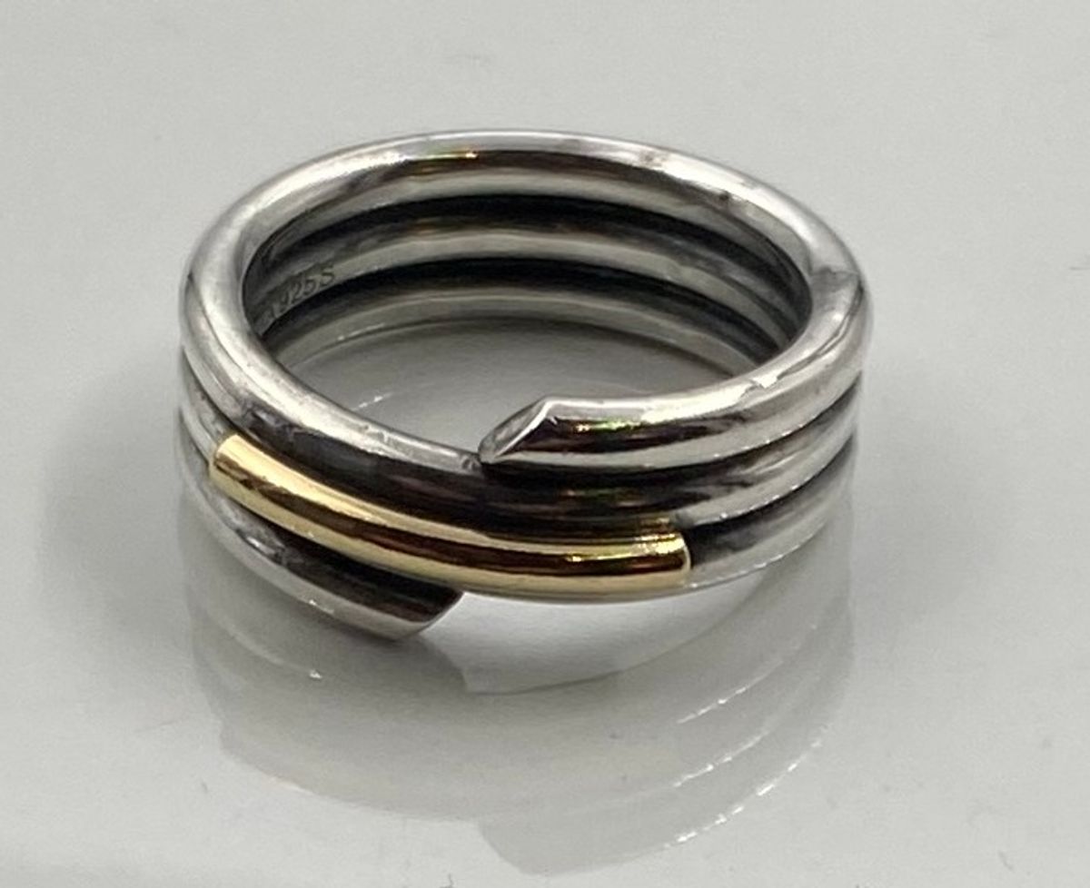 Ring 925 sølv med forgylt detalj Pia Rauff