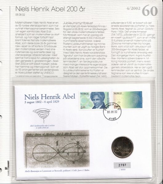 Hovedbilde Nr 60. Niels Henrik Abel 200 år.