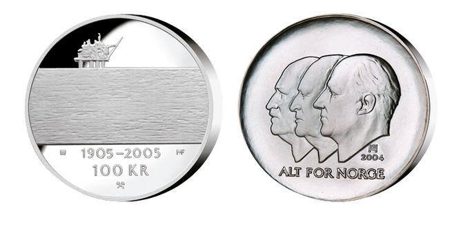 Hovedbilde 100 kr 2004 - Olje ligger i orginalt etui med ...